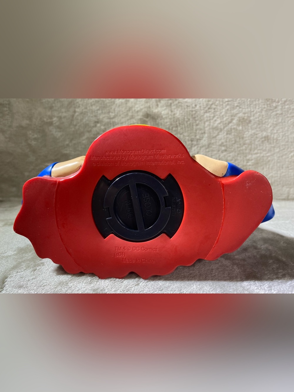 Monogram DC Comics Superman Plastic Coin Bank Bust Figure w/ Coin Slot Blue Red - Picture 9 of 12